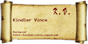 Kindler Vince névjegykártya